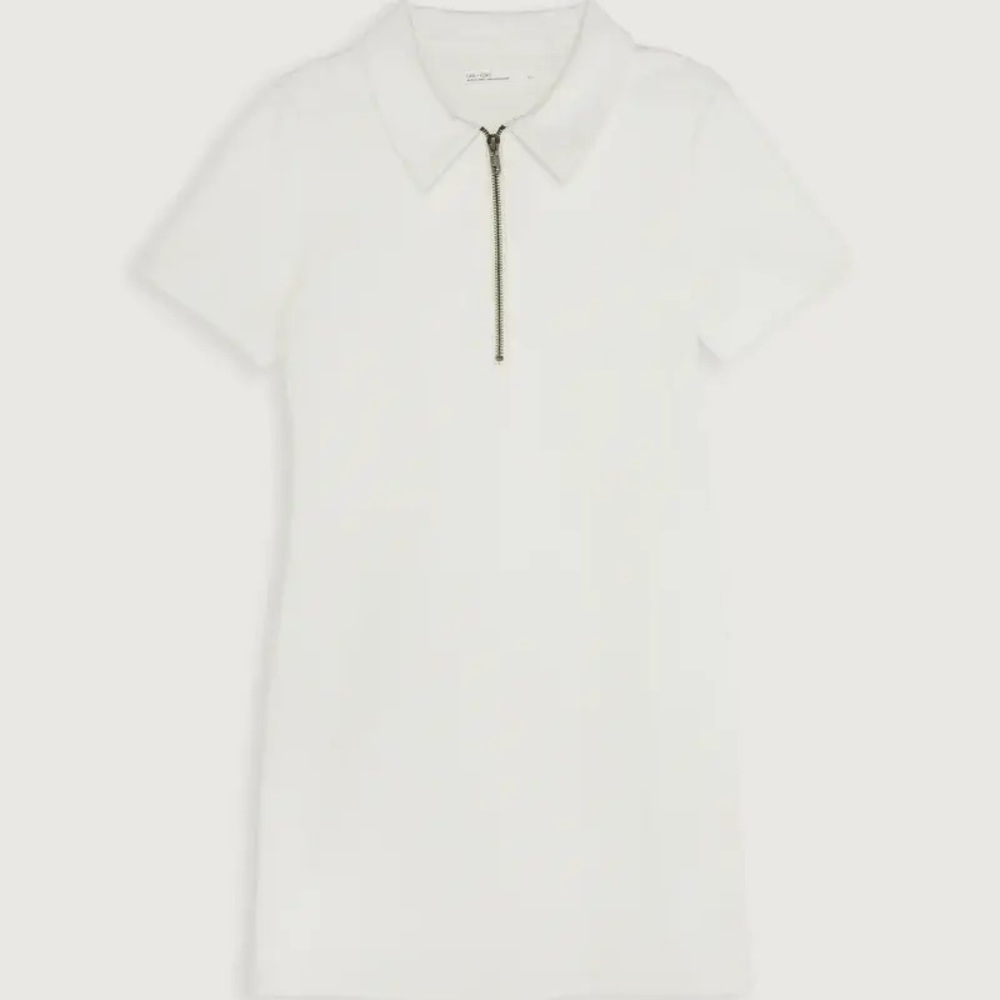 Oak + Fort Half Zip Mini Dress Short Sleeve BNWT